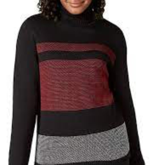 Karen Scott Color-Blocked Turtleneck Sweater - Picture 1 of 11